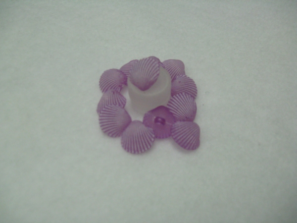 Shell Button - lilac - just over 1/2"